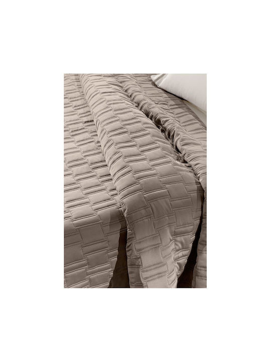 Guy Laroche Brick Σετ Κουβερλί Υπέρδιπλο Microsatin Brick - Taupe 240x250cm 3τμχ