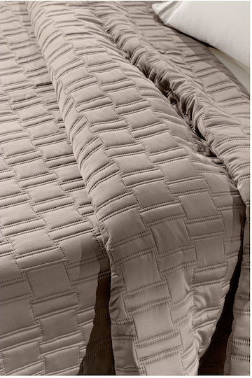 Guy Laroche Brick Подредба Покривало Кингсайз Микросатин Brick - Taupe 240x250см 3бр