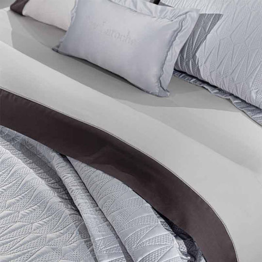 Guy Laroche Ruby Module Cuvertură Extra-dublu Microsatină Ruby - Silver 240x250cm 3buc