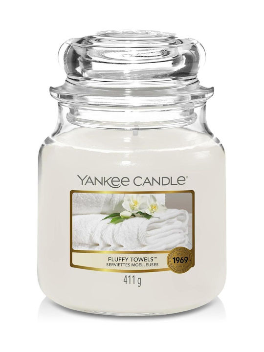 Yankee Candle Scented Candle Jar with Scent Fluffy Towels White 411gr 1pcs
