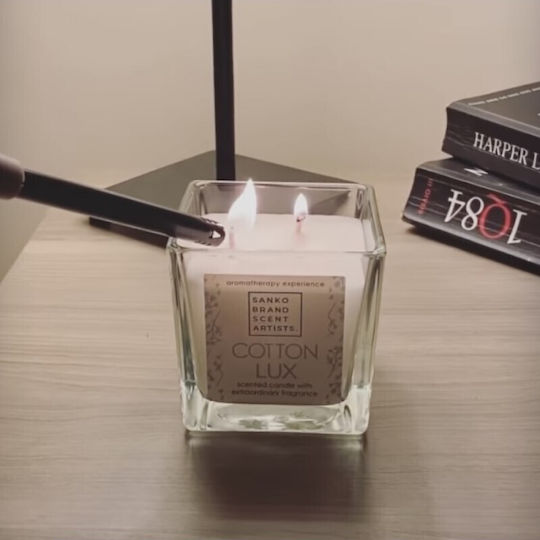Sanko Scent Aromatisches Kerze im Gefäß mit Duft Cotton Lux 200g