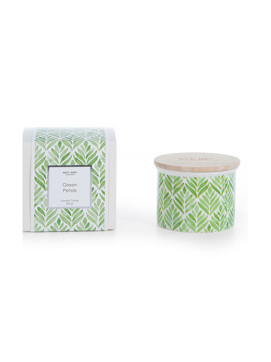 Ароматна зелена свещ с листенца 200g Green Nef-nef Homeware