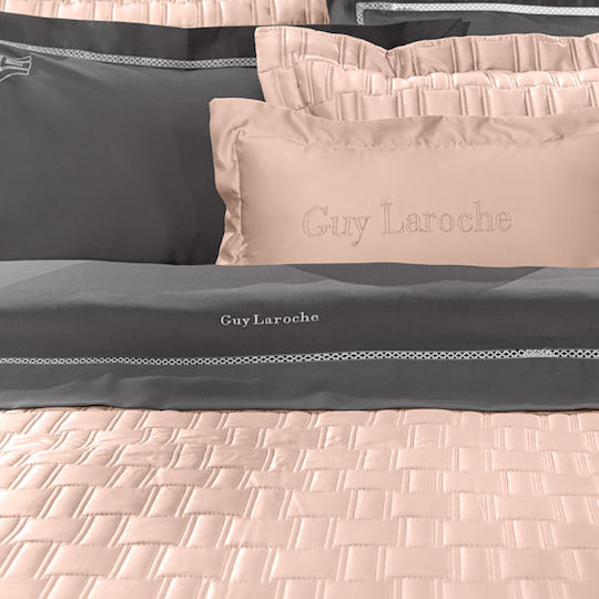 Guy Laroche Brick Σετ Κουβερλί Υπέρδιπλο Microsatin Brick - Old Pink 240x250cm 3τμχ