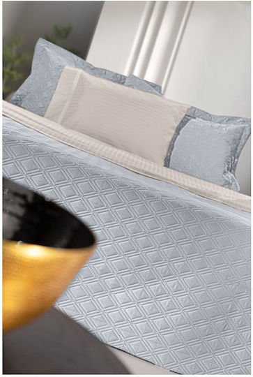 Guy Laroche Honour Coverlet Set Super King Silver 240x250cm 3 Pieces