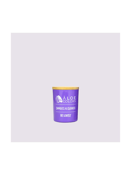 Aloe Colors Scented Soy Candle Be Lovely Jar Purple 150gr 1pcs