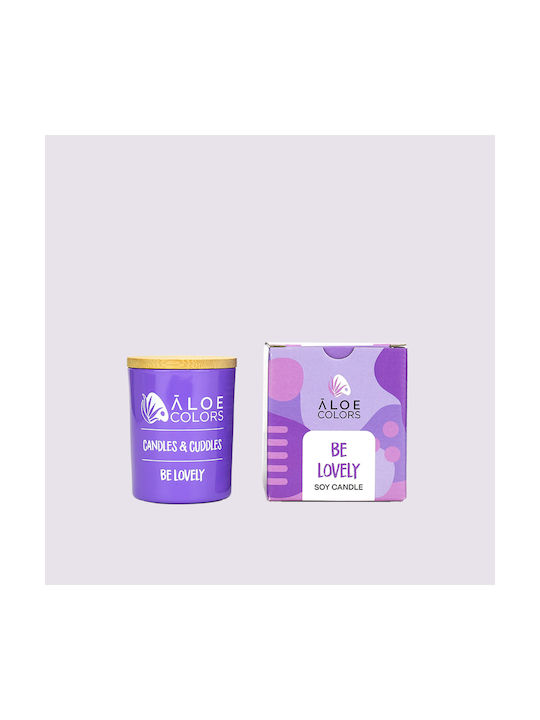 Aloe Colors Scented Soy Candle Be Lovely Jar Purple 150gr 1pcs