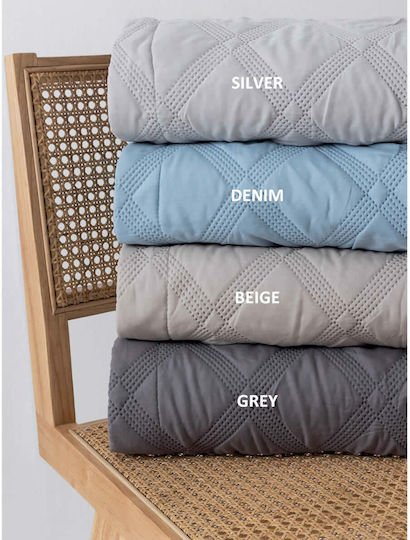 Palamaiki Ifigeneia Set Coverlet Single Microfiber Beige 160x240cm