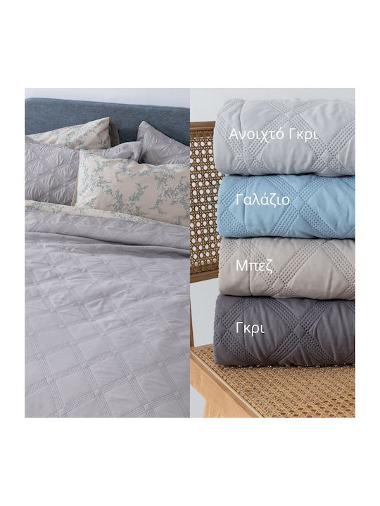 Palamaiki Ifigeneia Σετ Κουβερλί Μονό Microfiber Grey 160x240cm