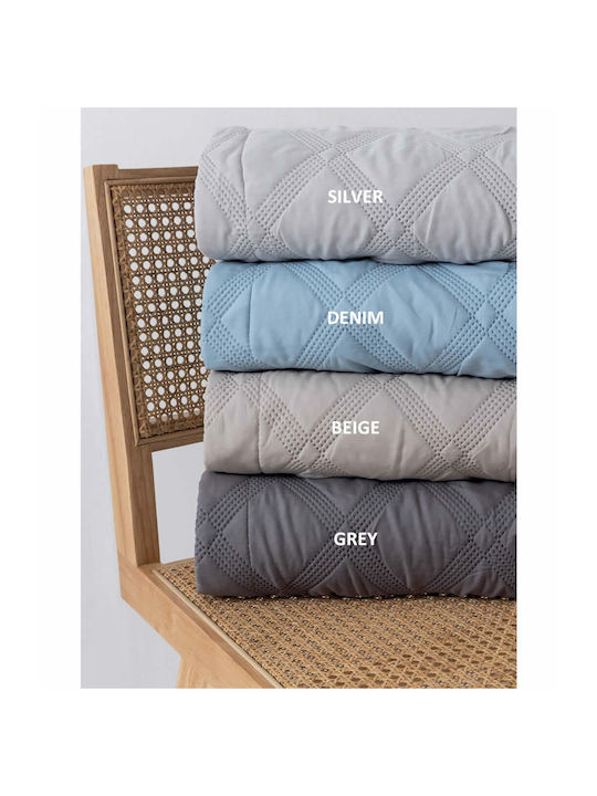 Palamaiki Ifigeneia Σετ Κουβερλί Μονό Microfiber Grey 160x240cm