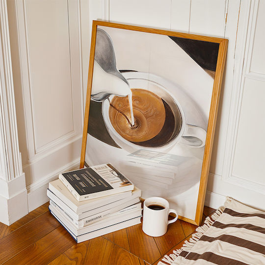 Poster Cappuccino Coffee Pst25333 21cm X 30cm Λευκό Κάδρο Pvc