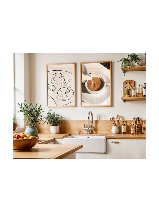 Poster Cappuccino Coffee Pst25333 21cm X 30cm Λευκό Κάδρο Pvc