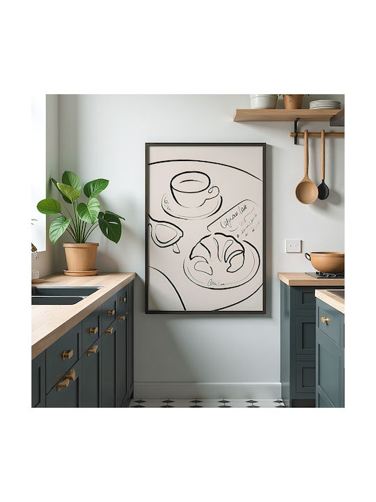 Poster French Breakfast Linear Design Pst25332 21cm X 30cm