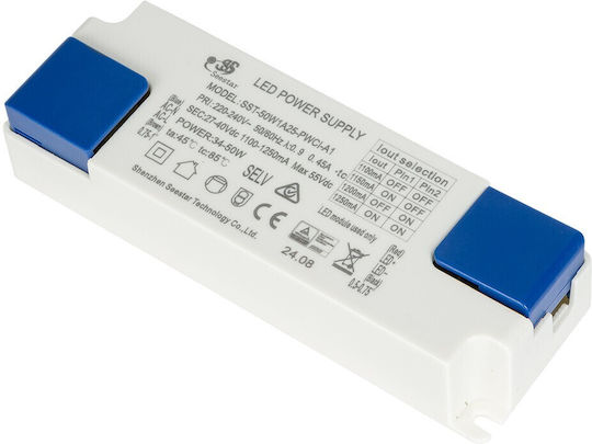 GloboStar Reglabil Dimmable Sursă de alimentare LED IP20 cu Tensiune de Ieșire 55V