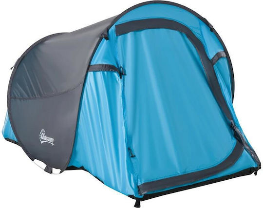 Cort de Camping Pop Up Albastru pentru 2 Persoane 286x209x122 cm