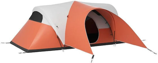 Cort De Camping Tunel Portocaliu 4 Anotimpuri Pentru 6 Persoane 550x300x198cm