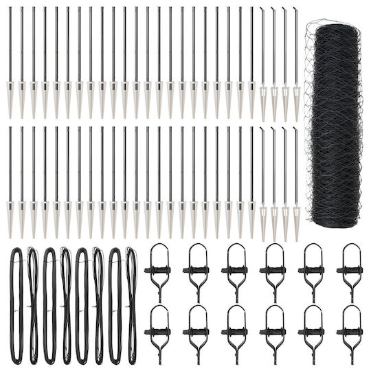 vidaXL Hexagonal Garden Fencing Material 13pcs Gray