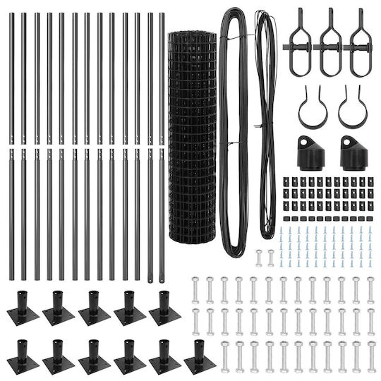 vidaXL Garden Fencing Material 1pcs Gray