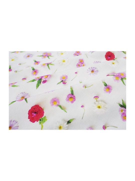 Kariert Fleckabweisend Daisies 463 White-pink 90x90cm