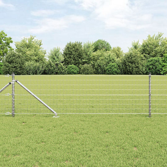 vidaXL Galvanized Concertina Wire Fencing Set Silver 0.6x25m