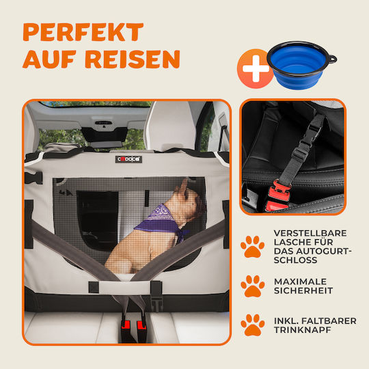 Cadoca Husă impermeabilă Geantă pentru transport câine / pisici Gri M60xL44xA42cm.