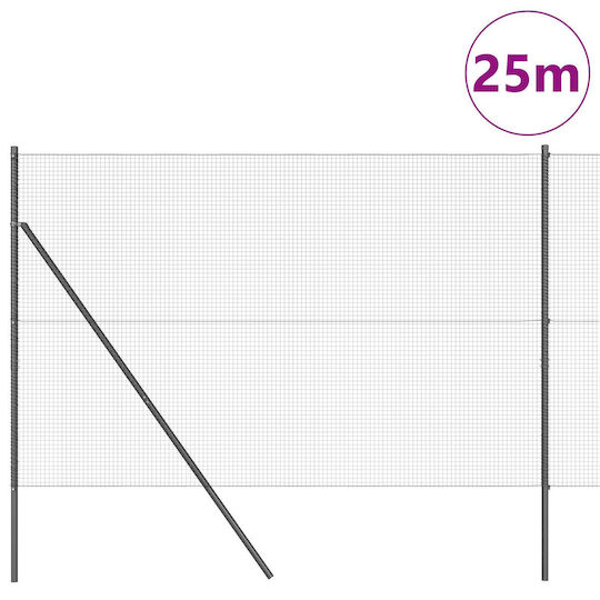 vidaXL Fence Poles Garden Fencing Material 1pcs Gray