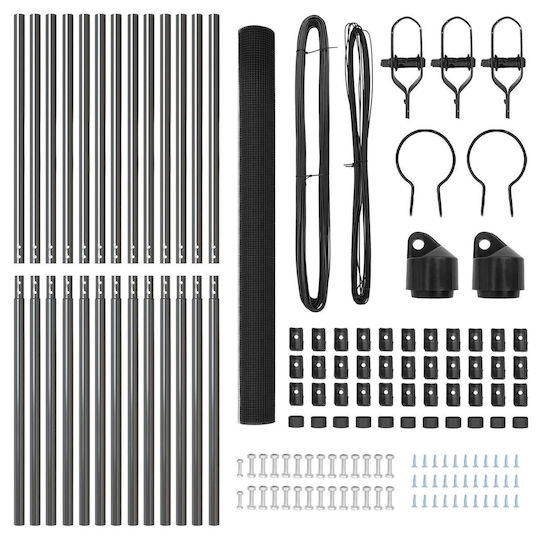 vidaXL Fence Poles Garden Fencing Material 1pcs Gray