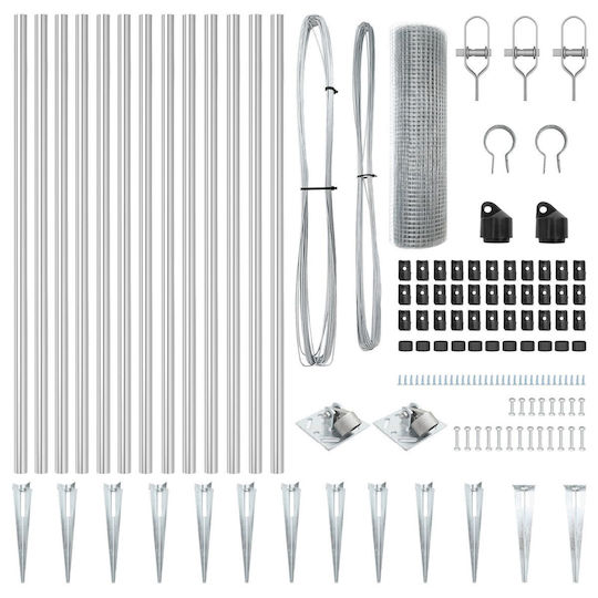 vidaXL Zaunpfosten Draht für Gartenzaun aus Stahl 100cm 1Stück Silver