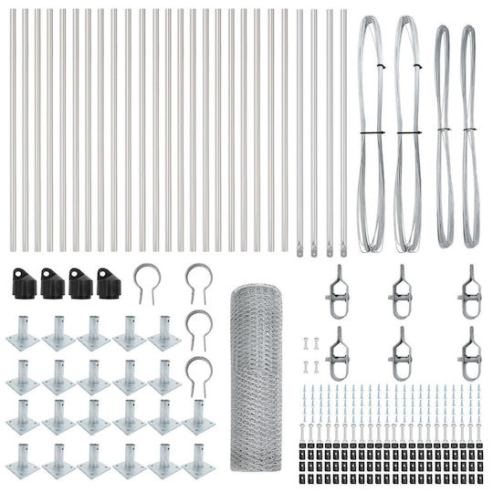vidaXL Garden Fencing Material 13pcs Gray