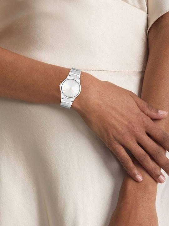 Calvin Klein Γυναικείο Ρολόι 32mm Μπαταρίας με Ασημί Μεταλλικό Μπρασελέ