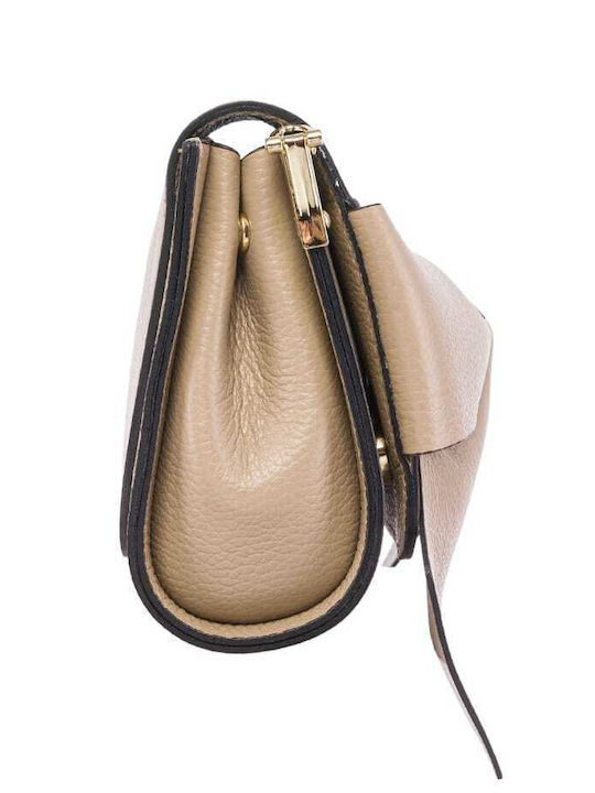 Leder Damentasche Schultertasche Taupe