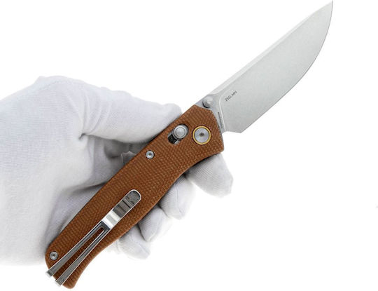 Cuțit pliabil Srm 255l-mn mâner Micarta oțel 10cr15mov