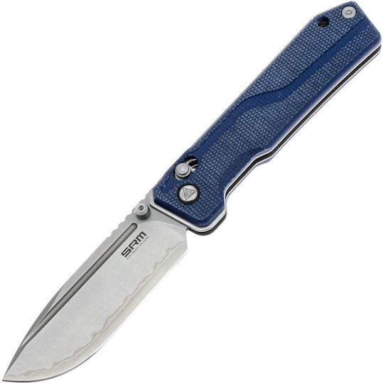 Folding Knife Srm 7228b-me2 Micarta Handle Laminated 140cr Steel