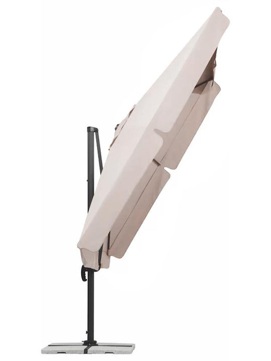 Ομπρέλα Κρεμαστή Τετράγωνη Αλουμινίου Καφέ 2.5x2.5m