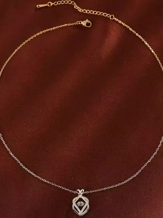 Halskette mit Design Herz mit Zirkon