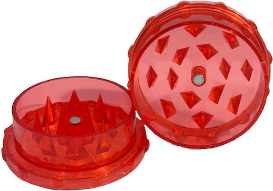 Râșniță din plastic 50 x 24mm 1 compartiment roșu