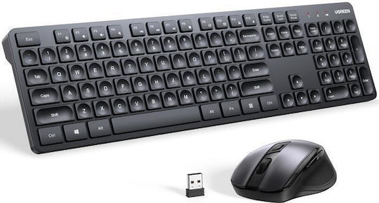 Ugreen MK006 Безжично Комплект клавиатура и мишка Английски US Черен