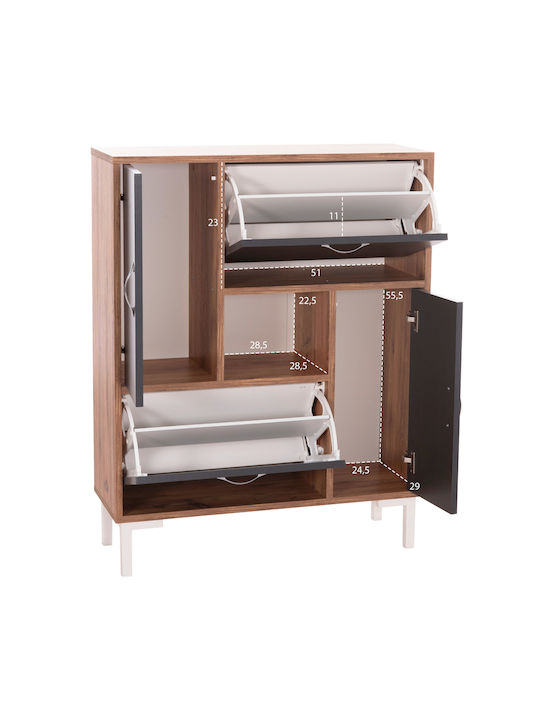 Medy Wooden Shoe Organizer Beige 85x30x108.5cm