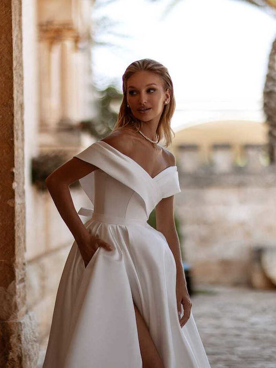 Brenda Wedding Dress Satin White