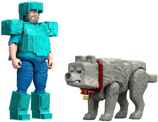 Action Figure Movie Steve & Wolf Set 2 Minecraft 10.2cm.
