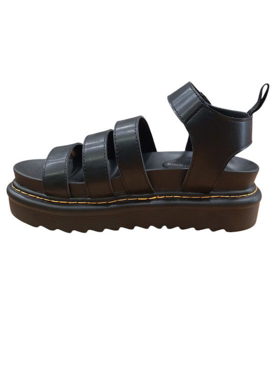 Sandale Casual Damă Flatforme Negre