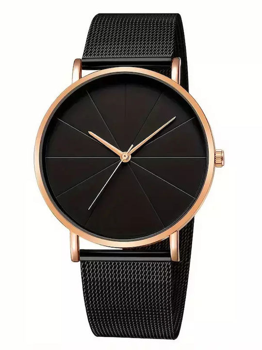 Damen Uhr mit Schwarz Kautschukarmband