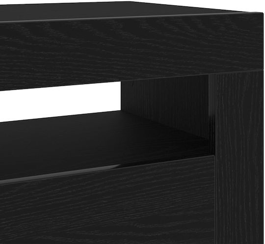 Κομοδίνο Ξύλινο Μαύρη δρυς 60x35x40cm