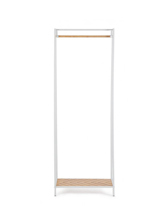 Bizzotto Floor Garment Rack made of Metal White 63x34x180cm