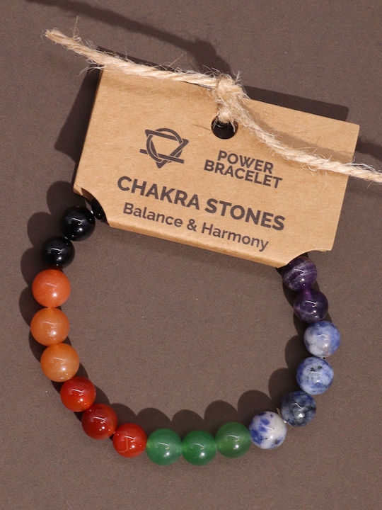 Βραχιόλι Επτά Ημιπολύτιμους Λίθους Seven Chakra 8mm Βραχιόλι Επτά Ημιπολύτιμους Λίθους Seven Chakra 8mm