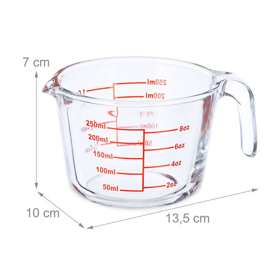Relaxdays Glas Küchenmessgerät 250ml 1Stück
