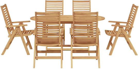 Garten- und Outdoor-Möbelsets Typsatz Speisesaal 7 Stück Braun Garten- und Outdoor-Möbelsets Typsatz Speisesaal 7 Stück Braun