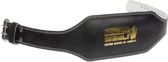 Gorilla Wear 6 Inch Padded Leather Lifting Belt Black Gold