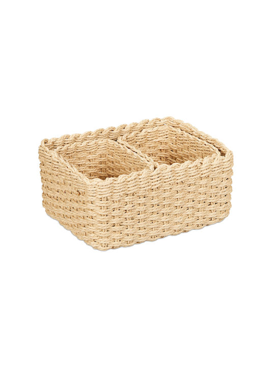 Relaxdays Storage Basket Wicker Brown 3pcs