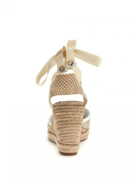 Platforme Dama De Vară Tip Espadrile Albe