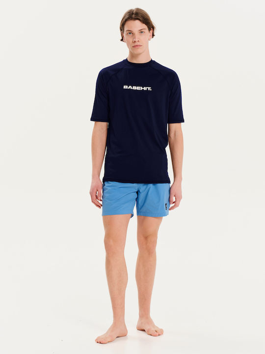 Basehit UPF 50+ Men Short Sleeve Sun Protection Shirt Blue